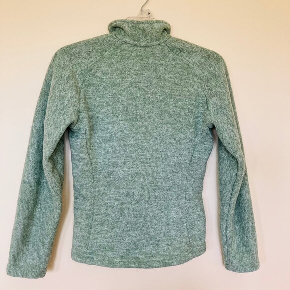 Patagonia Women's Synchilla 1/4 Zip Fleece Fitted Pullover Sweater Green Heather - Picture 5 of 5